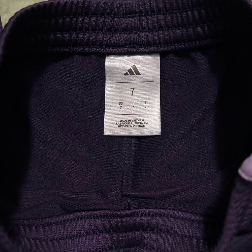 Adidas Kids Purple Track Pants SZ 7 - Picture 3 of 4